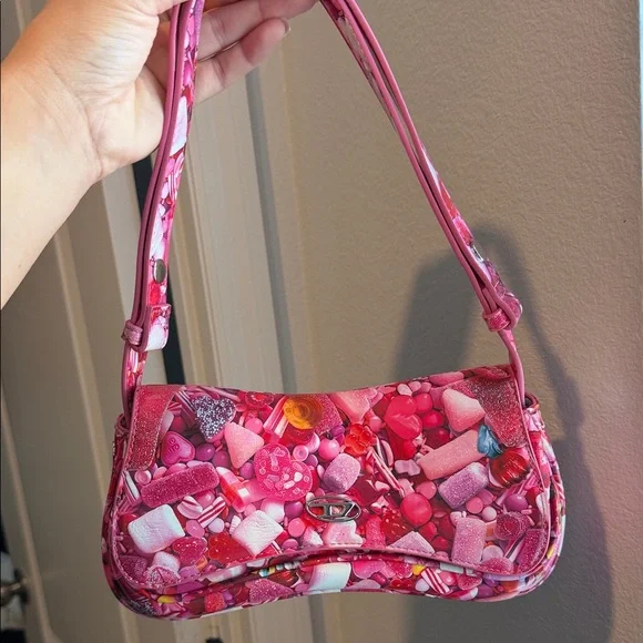 Diesel Pink Candy Print Shoulder Bag - Picture 1 of 2